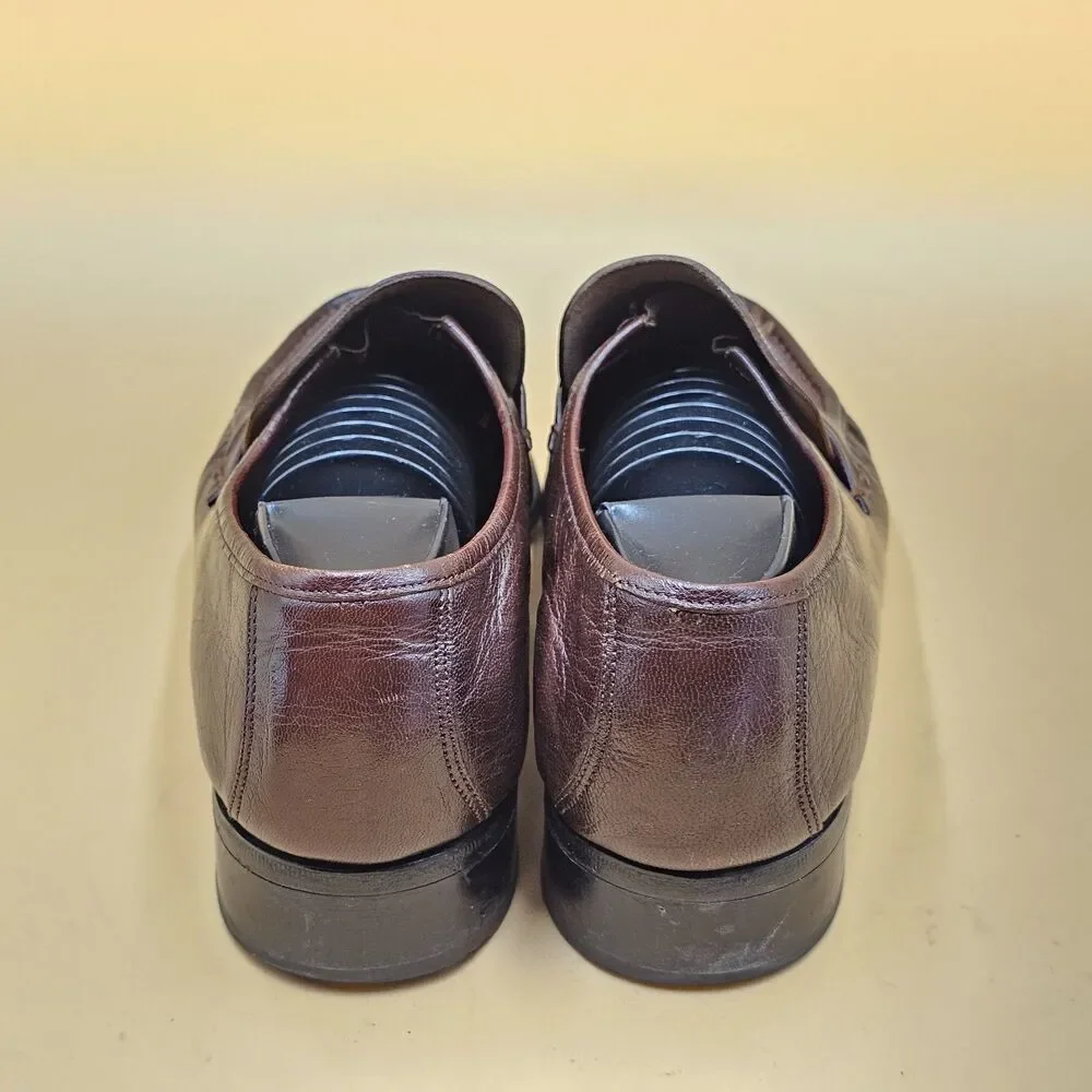 Vintage Freeman Lightlines Brown Leather Classic Dress Loafers F 55436 Size 12 M